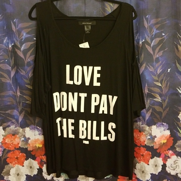 ASHLEY STEWART Tops - ASHLEY STEWART BLACK AND WHITE COLD SHOULDER TOP